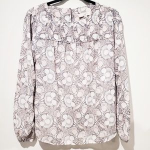 Loft Long-sleeved Floral Too, Size X-Small, EUC